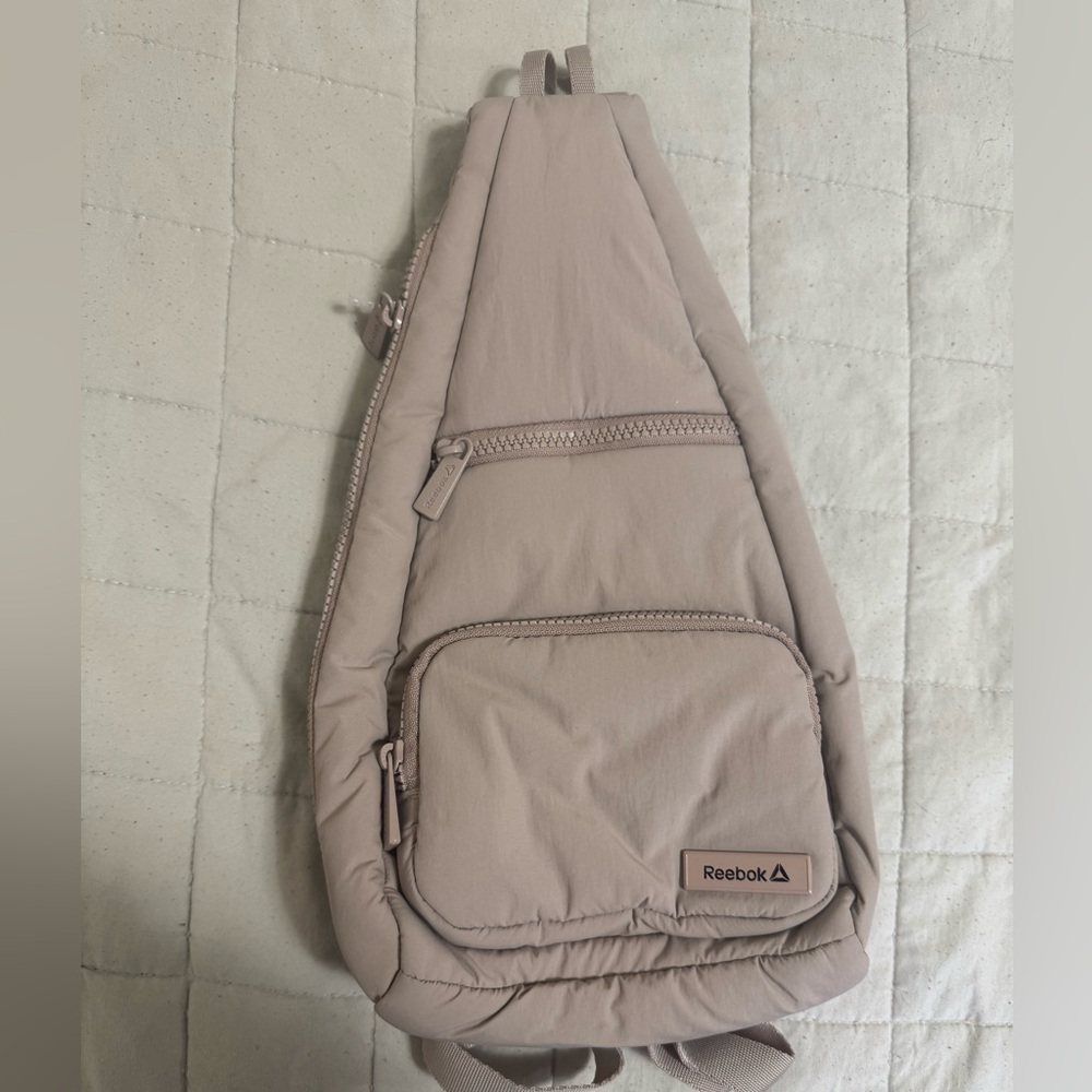 Reebok Maeve Sling Backpack Beige Crossbody Bag NWT